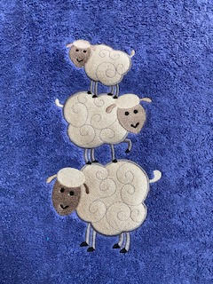 3 sheep baby towel