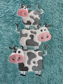 cows on baby towel